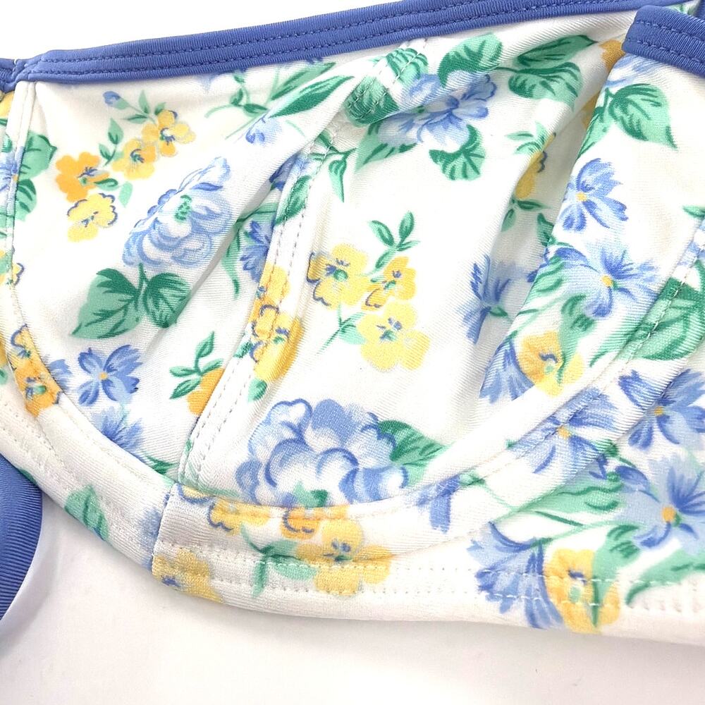 Frankies Bikinis Women's Coastal Floral Cola Shine Underwire Bikini Top Size L - Picture 7 of 11